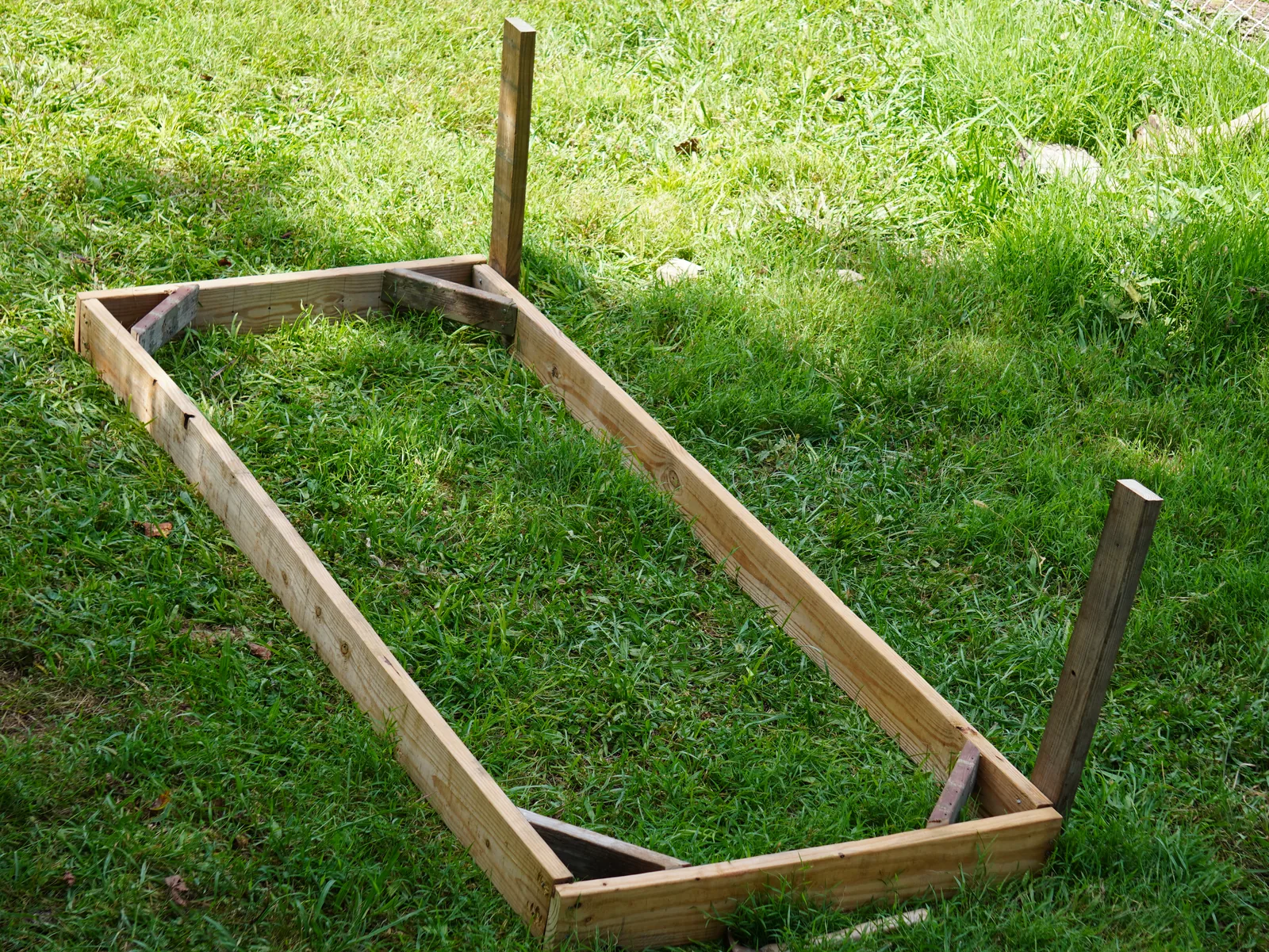 Building out the sides of the pig shelter